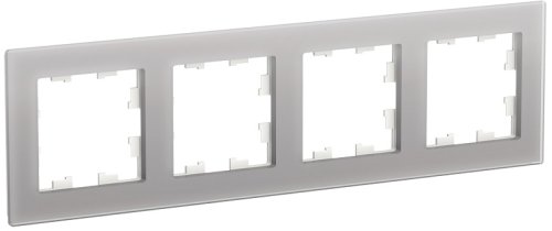 Рамка универсальная Systeme Electric AtlasDesign Nature 4-м. стекло алюминий картинка